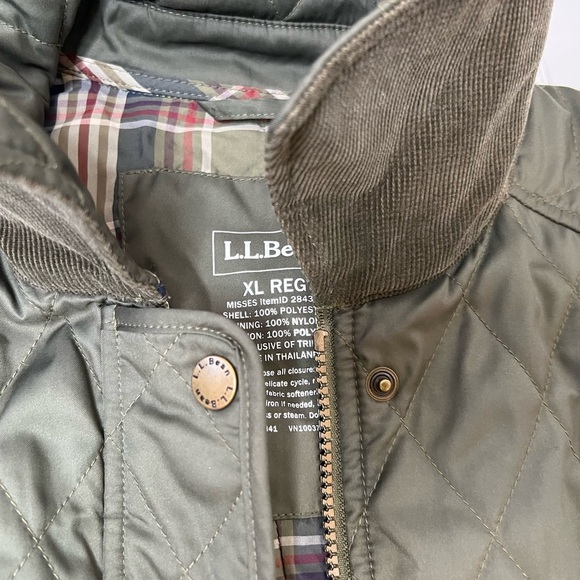 L.L. Bean Olive Green Quilted Jacket - Picture 2 of 5